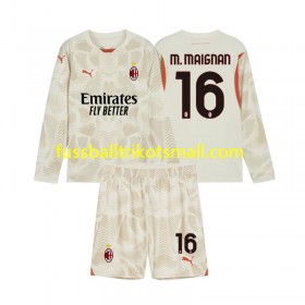 Fußballtrikots AC Mailand Mike Maignan 16 Torwart Kinder 2024-2025 Langarm 3rd trikot kaufen